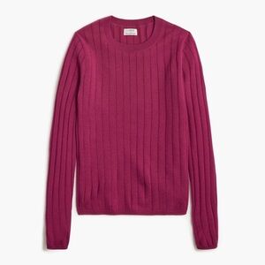 J. Crew Factory Pink Ribbed merino wool-blend sweater; Size Medium​​